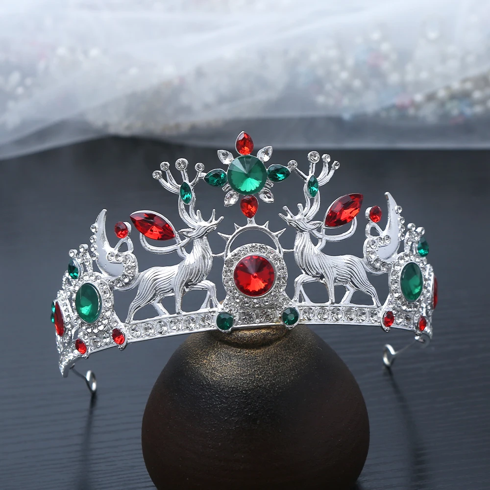

1pc Fashion Christmas Reindeer Hair Crown Festive Royal Design Sparkling Perfect Holiday Parties Cosplay Yuletide Elegance