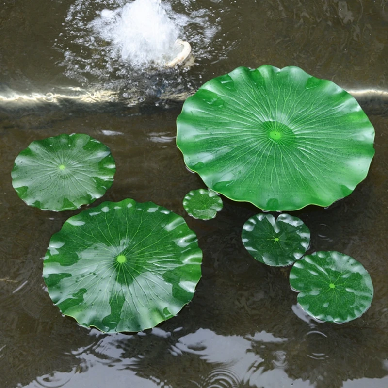 F92b daun lotus buatan 4 bungkus air fitur tanaman kolam mengambang tanaman lanskap 4 ukuran simulasi l, l, waterproof air