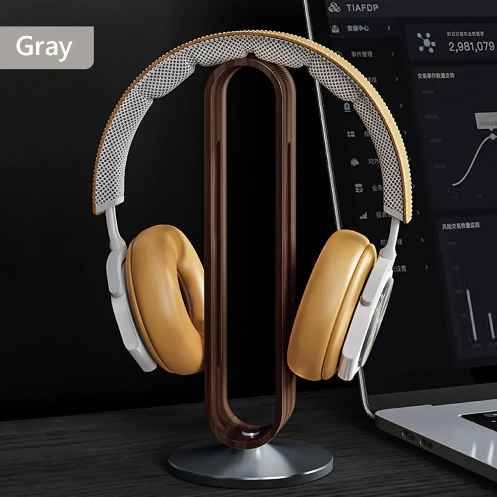 Gaming Headset Hanger Stand Headsets Art Storage Rack Bamboo Wood Aluminum Earphone Display Rack Hanger Holder Bracket