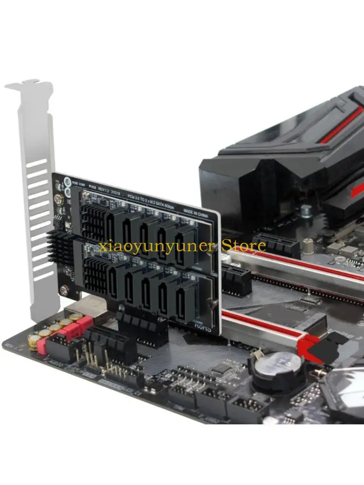 P9JB M.2 Adapter Card 10 PCIe Slots 6Gbps Speed Optimized Space Utilization