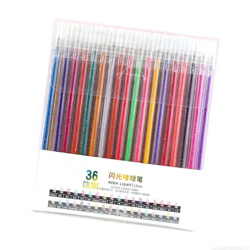 D5BB Glitters Gel Pen Multiple Color Glitters Pen for Making Card Colored Gel Marker for Coloring Journaling Drawing Craft
