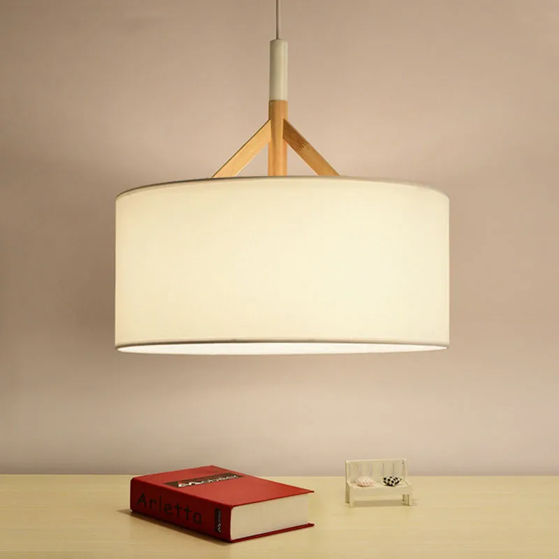 Nordic Fabric Chandelier Creative Bar cCfe Decorative Lamp Simple Modern Wood Art Single Head Dining Table Chandelier