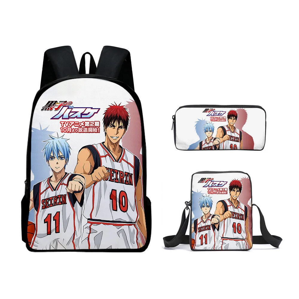 Klassische Neuheit Kurokos 3D-Druck 3 teile/satz Schüler Schult aschen Laptop Daypack Rucksack geneigte Umhängetasche Feder mäppchen