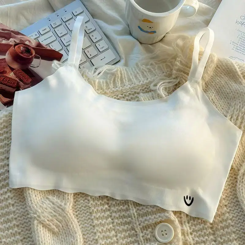 4-teiliges Set Mädchenunterwäsche, modische Mädchenunterwäsche, nahtloser Sport-Tanktop-BH für Schülerinnen. – Detail 4