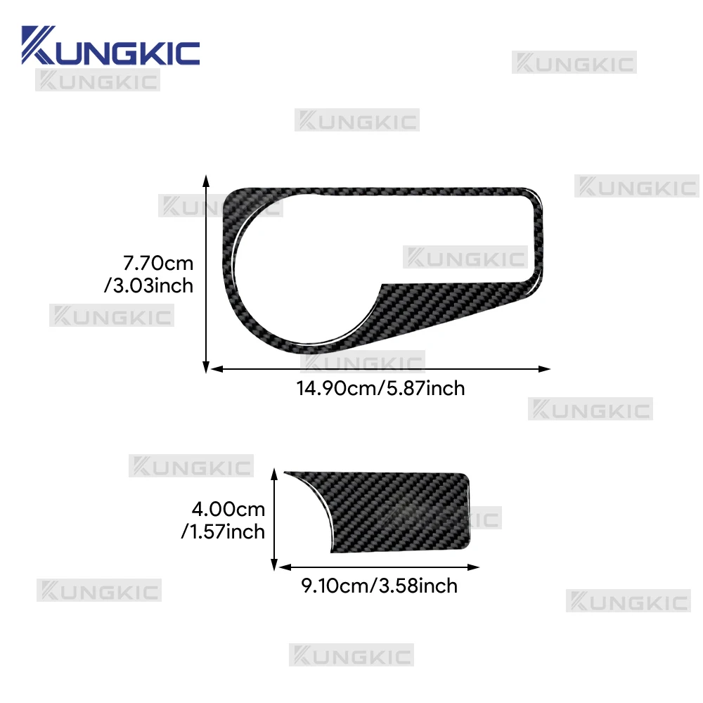 ل Volkswagen VW Tiguan AD1 mk2 2018 2019 2020 2021 ريال لينة ألياف الكربون لامعة الأسود ملصق LHD RHD العلوي التبديل الإطار