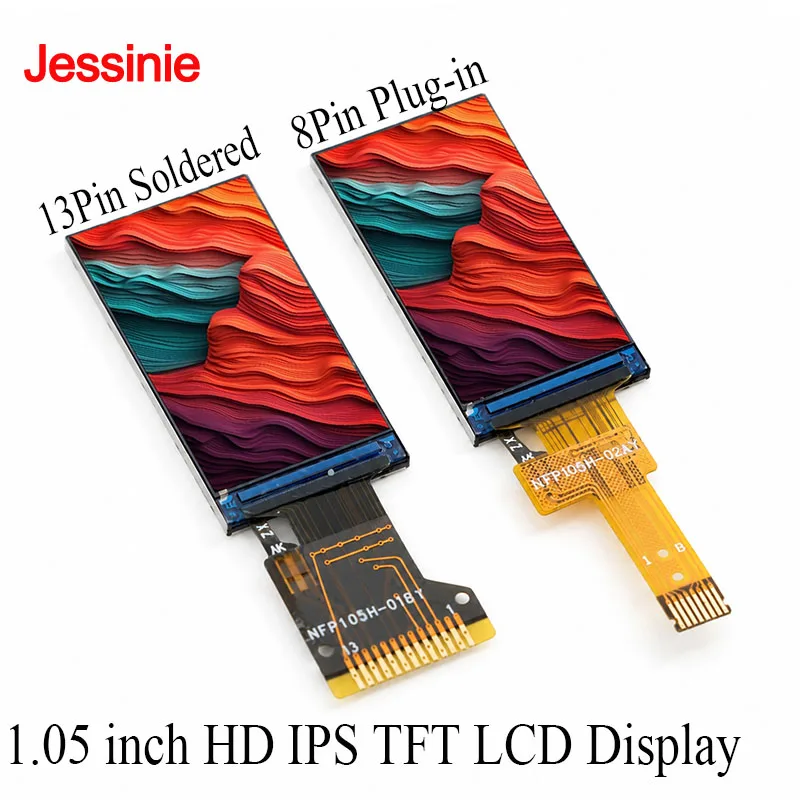 1.05 inch HD IPS TFT LCD Display 1.05'' GC9A01 Driver SPI Serial Interface 120x240 Full Color 13P Solder/8Pin Plug-in Bare Scree