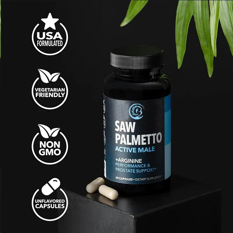 Saw Palmetto para hombres con suplemento L Arginina |   Salud del cabello y apoyo a la salud masculina