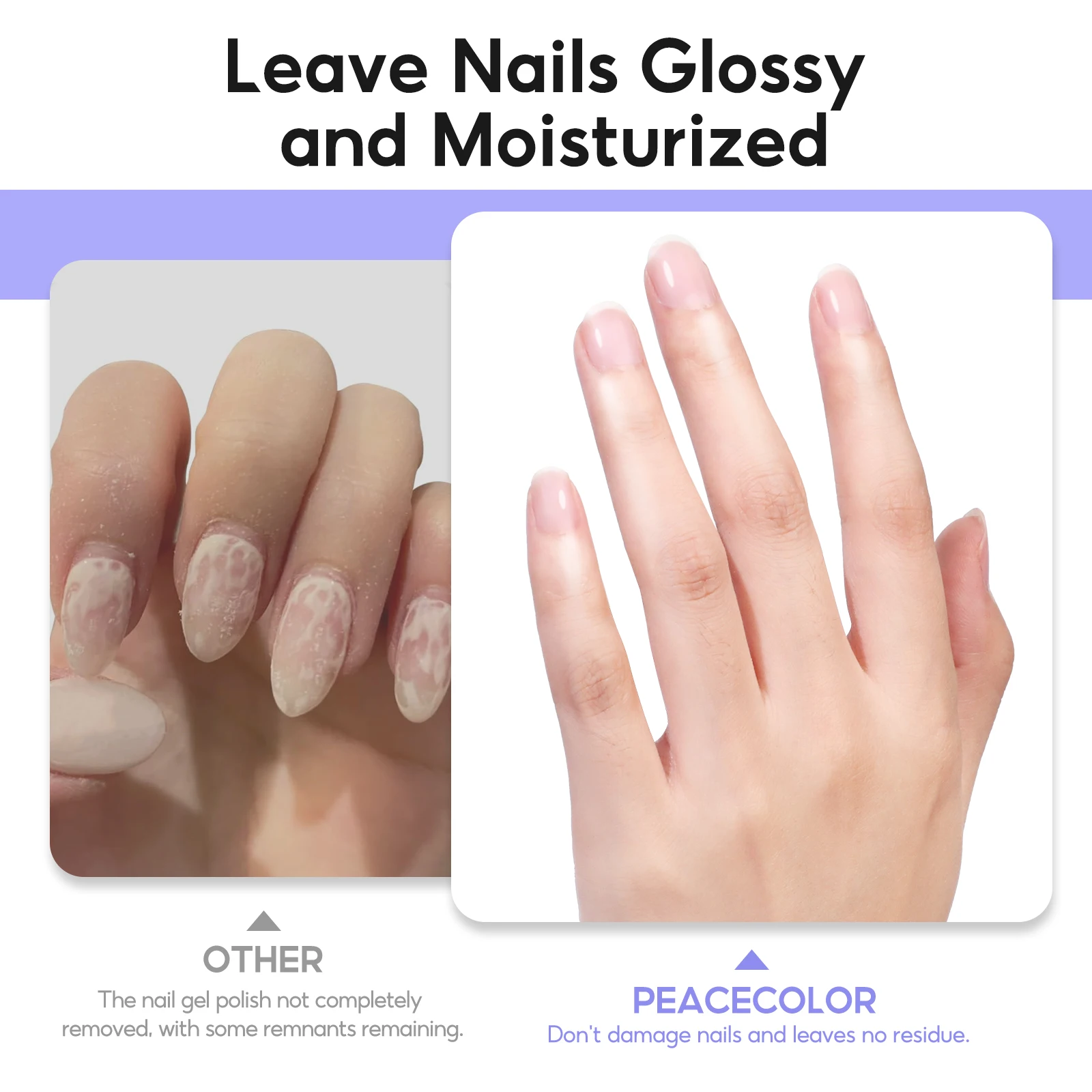 Peacecolor-Kit quitaesmalte de uñas en Gel, 10ML, 7 Uds., con aceite para cutículas, herramientas para uñas, botella de vidrio, regalo de manicura para el hogar para principiantes