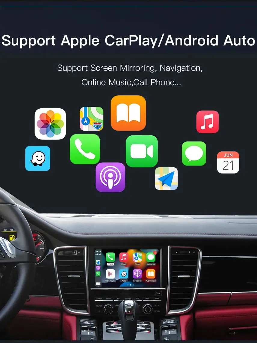 Draadloze CarPlay Android auto Voor Panamera Cayenne Macan Cayma 911 918 PCM 3.1 Ondersteuning Spiegel Link AirPlay Camera - afbeelding 2
