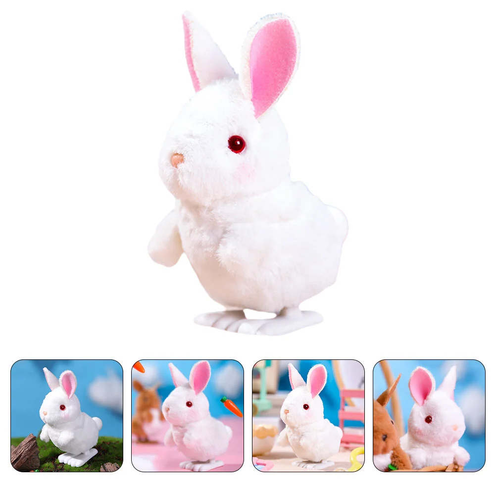 Plush Hopping Bunny Toy Funny Stuffed Animal Reversible Cuddle Wind Up Pets Baby Classroom Prizes Filling