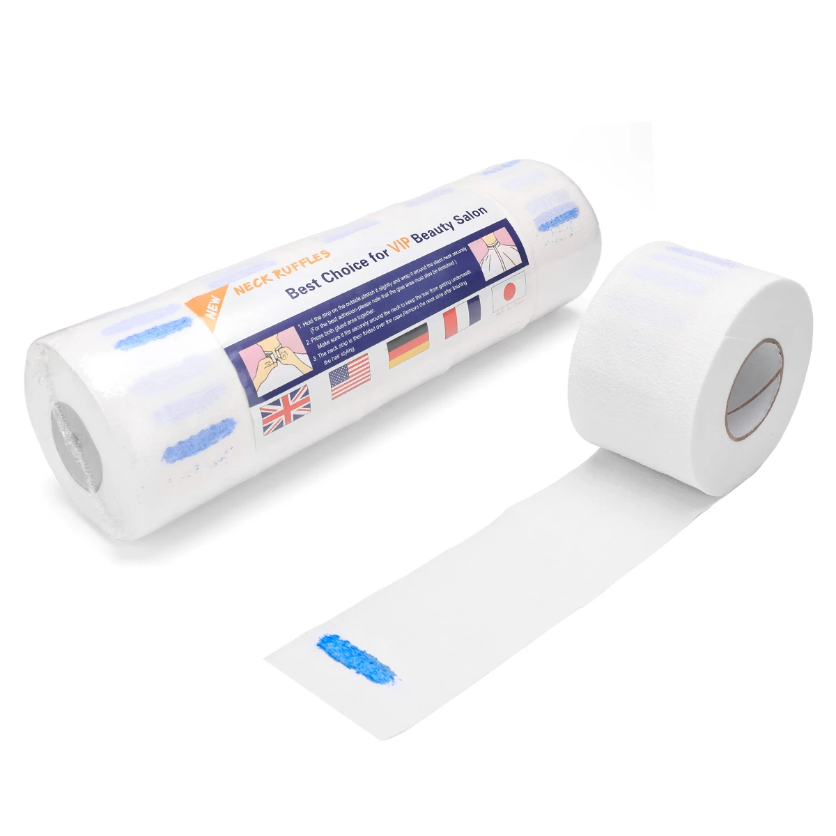 5-Roll/ Pack Elasticy Hair Cutting Neck Paper Disposable Hair Cutting Neck Paper Adjustable Eight Color  Hair Salon Styling Tool