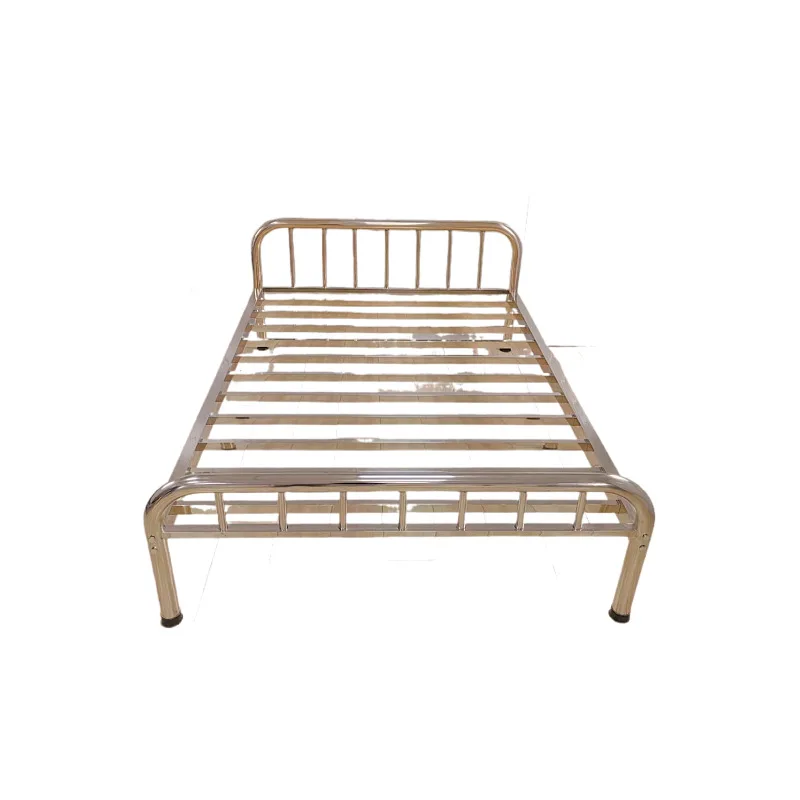 

304 stainless steel bed household thickened 1.5 meters double bed thickened 1.8 meters extra thick bed