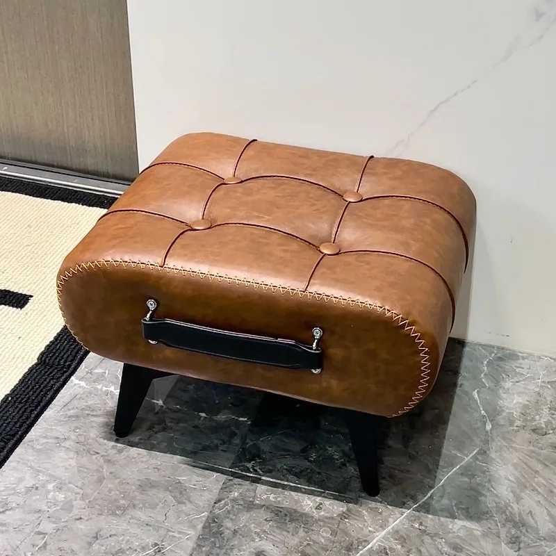 Home change shoe stool Household leather  Enter the door Low stool Door Wear shoe sitting stool Living room small