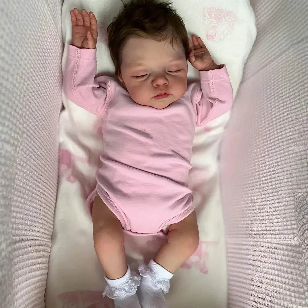 18 Polegada irys reborn bebê boneca realista bebê recém-nascido múltiplas camadas pintura 3d pele com veias visíveis arte bonecas bebe reborn