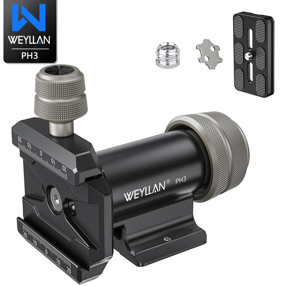 WEYLLAN Tripod Head Monopod Gimbal Head Lightweight Camera Mount for Telescope Arca Swiss / RRS Dovetail PH3 Max Load 10kg