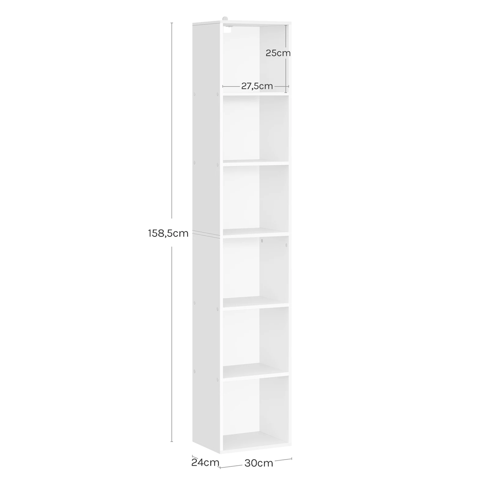 WOLTU 1 Stück weißes Bücherregal, Holz-Aufbewahrungswürfel, Bücherregale, Regaleinheit, Aufbewahrung für Wohnzimmer, Schlafzimmer, Arbeitszimmer – Detail 3