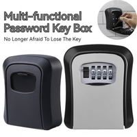 Wall Mount Key Lock Box 4 Digit Password Code Security Lock No Key for Home Office Key Safe Secret Storage Box Organizer