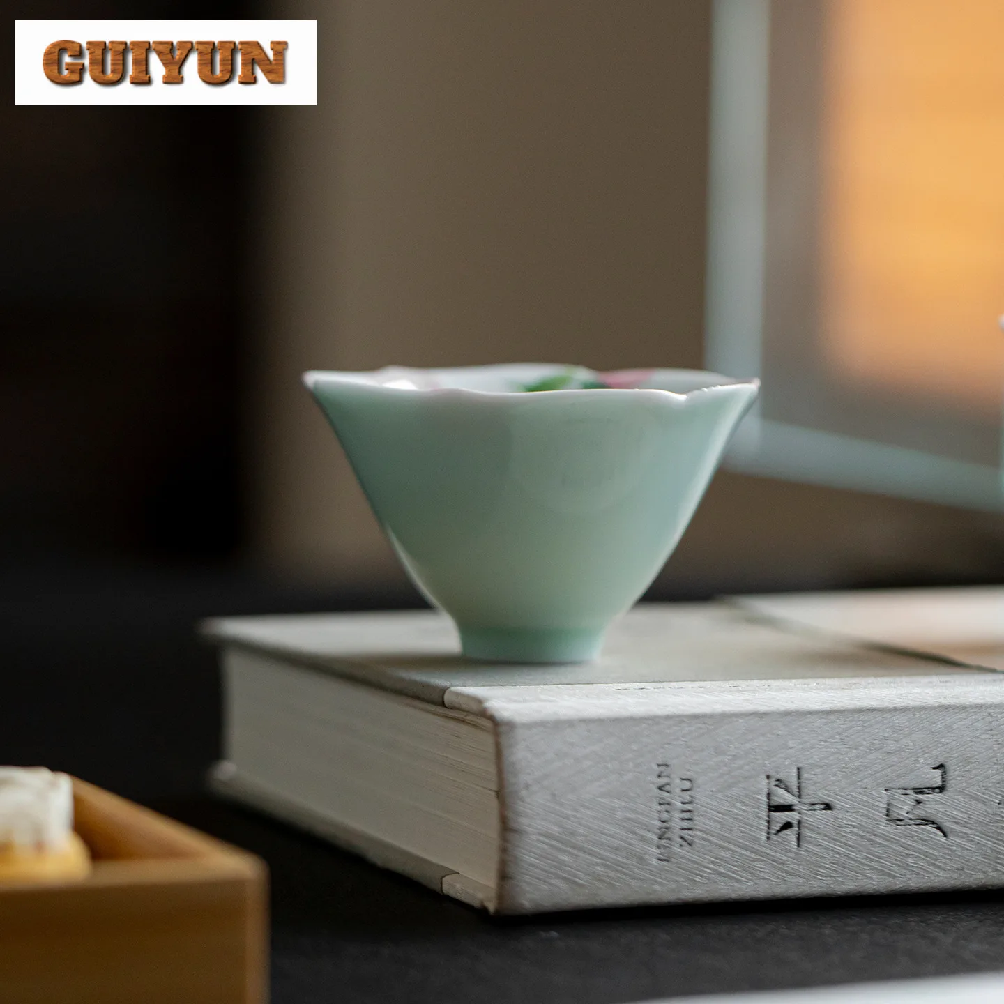 2 قطعة/الوحدة رسمت باليد الخوخ فنجان الشاي زن وعاء الشاي أكواب واحدة الشاي تذوق التأمل كوب تشازان ماستر أكواب درينكوير الحرفية 80 مللي