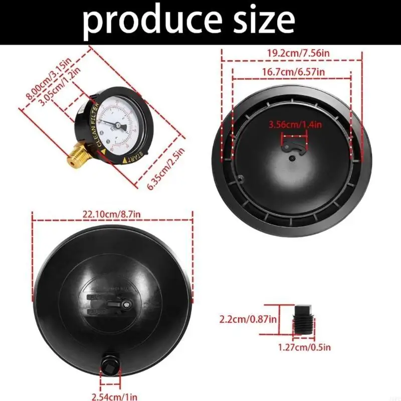 Válvulas agua J6PE Conjunto superior para sistema control presión ajustable del filtro piscina