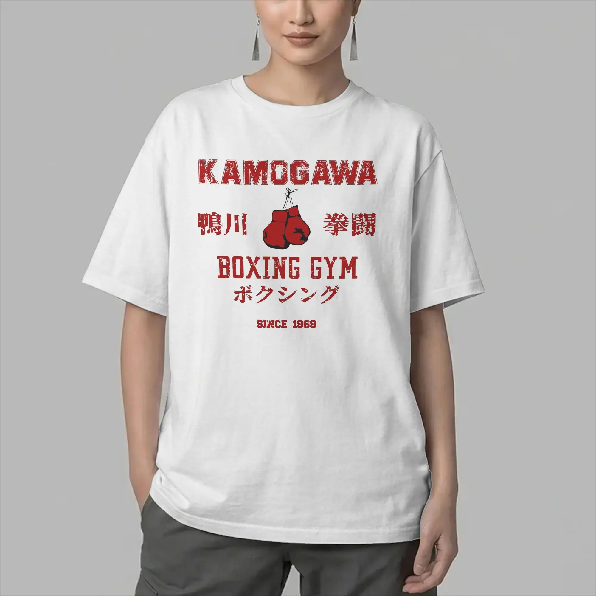 Men Hajime no Ippo T Shirt Kamogawa Boxing Gym 100% Cotton Clothes Funny Short Sleeve Round Neck Tees Plus Size T-Shirts