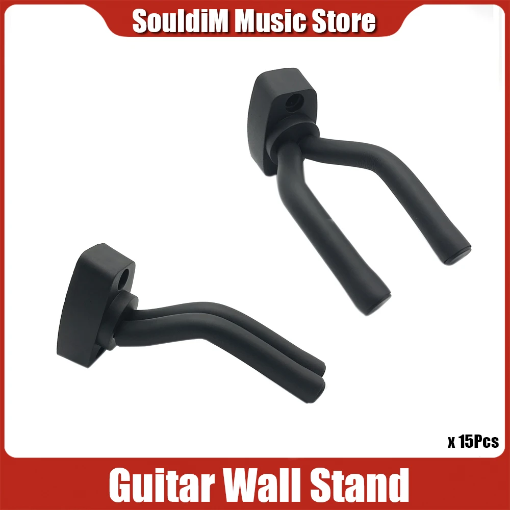 

15Set Guitar Stand Wall Mount Hook Holder for Wooden Guitar Erhu Hanger Ukulele Wall Bracket Black