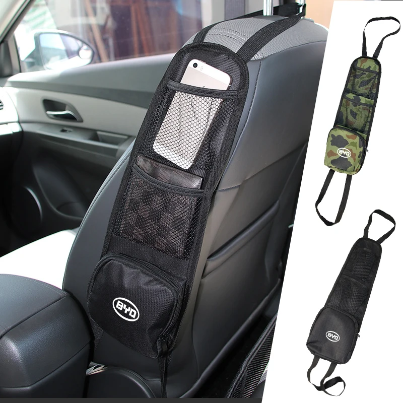 Car Seat Side Organiser Hanging Mesh Pocket Storage Bag Phone Holder For BYD M6 G3 G5 T3 13 F3 F0 S6 S7 E5 E6 Song Qing Yuan Max