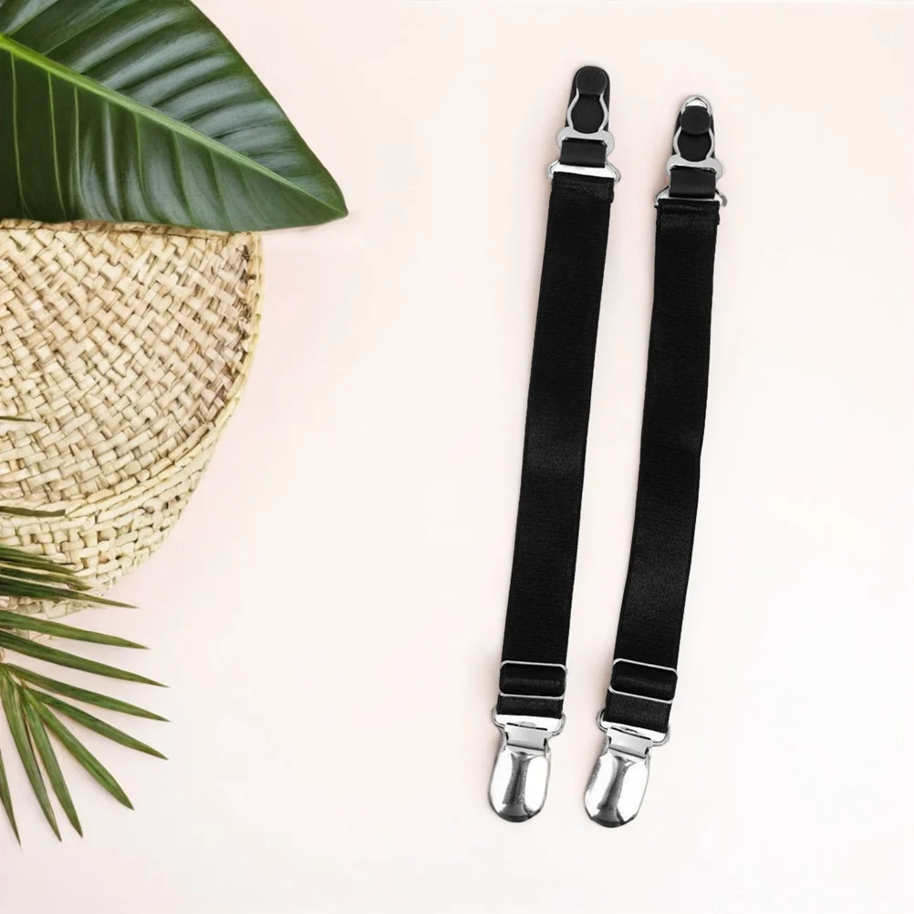 

Adjustable Duck Bill Garter Clips Black Metal For Thigh High Socks Stocking Holders Women Hosiery Organizers Closet