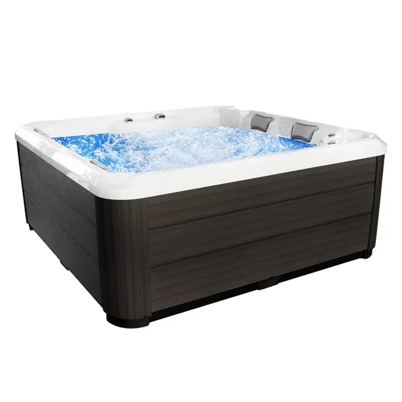 Customized Hot‑Sale 5‑6 Person Large Outdoor Acrylic Spa Hot Tub With Whirlpool Massage LED Lights For Garden Backyard
