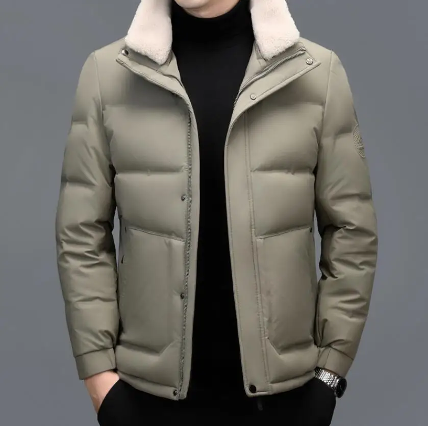 Winter New Down Jacket Men's Youth Casual White Duck Down Thickened Detachable Hat Warm Business Jacket Brand Jacket