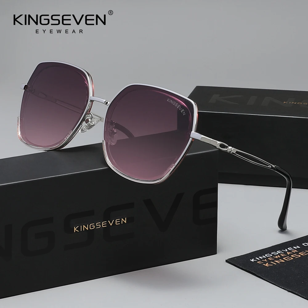 KINGSEVEN Damen Luxus Trendige Sonnenbrille Frauen Fahr- und Outdoor-Brille Polarisiert UV400 Modische Brille Blendschutz Brillen Eckige Rahmen
