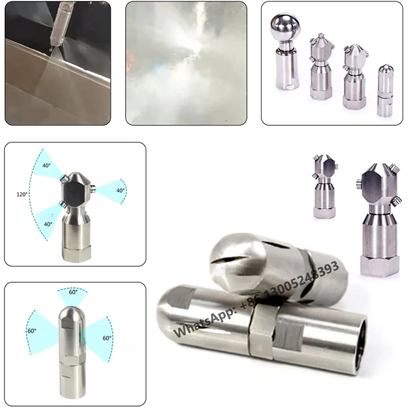 Hot Sale 18250 19250 CIP Rotary Tank Washing Nozzle Stainless Steel High Pressure 360 Degree Drum Bottle Cleaning Spray Nozzles