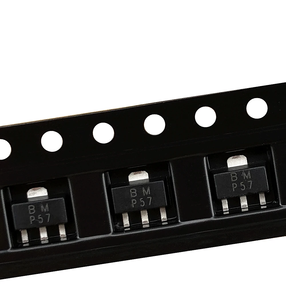 (100 pces) bcx55 sot-89 smd cristal triode bmp57 sot89 (marcação bm)