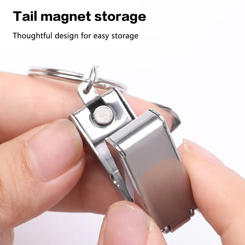 Mini Portable Exquisite Keychain Foldable Nail Cutter Stainless Steel Nail Clippers Rotary Toenail Finger Repair Clean Tool