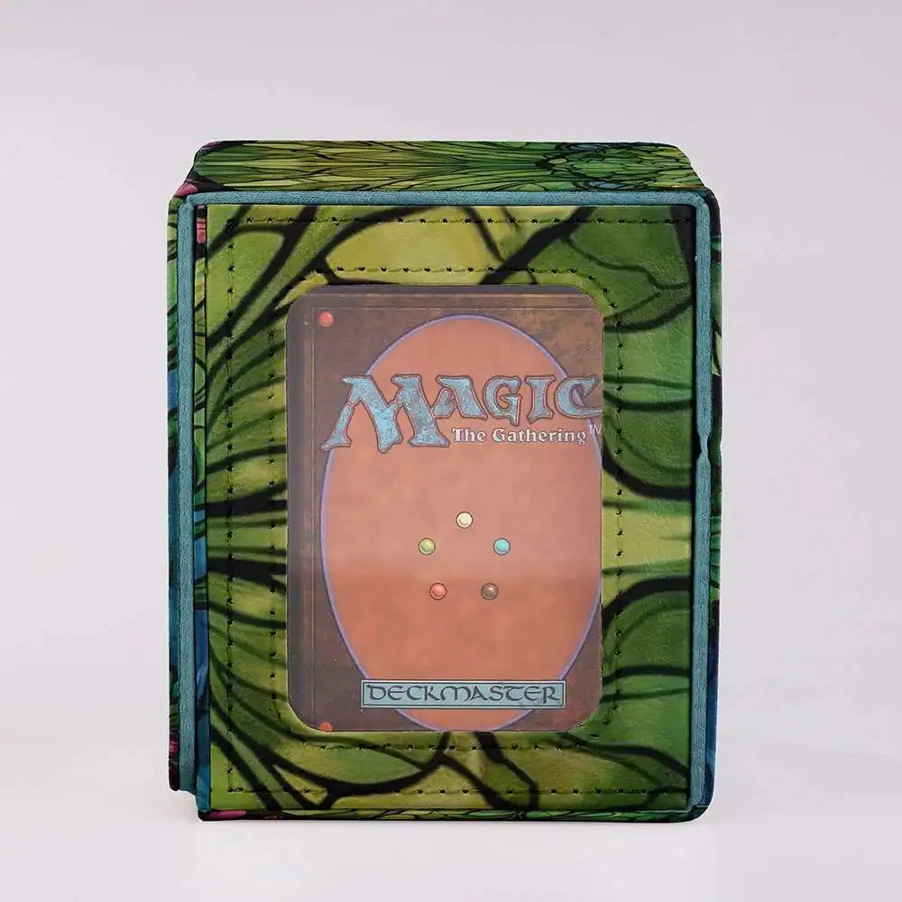TCG Deck Box 100+ PU Windowed Single Deck PTCG DCG Tabletop Gametrading Cards Storage Box Free 35tp Shell Deck 2 Spacers 2 Dice — zdjęcie 5