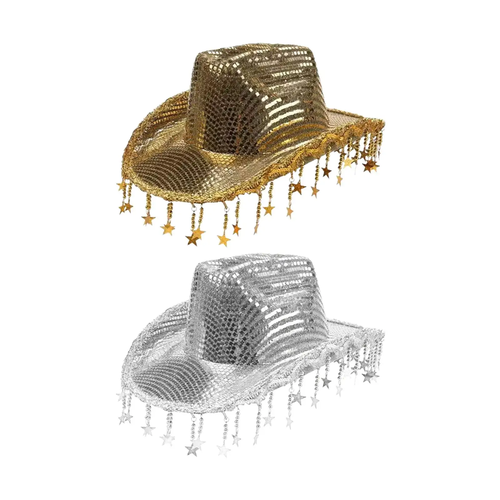 قبعة رعاة البقر للنساء شرابة راعية البقر قبعة الجاز قبعة للحزب هدية صور الدعائم