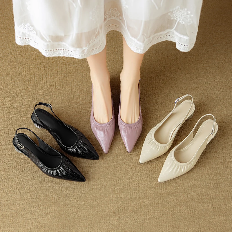 

Лето 2021, женские сандалии из натуральной кожи, 22-25 см, женская обувь из воловьей кожи + овчины, женская обувь с ремешком сзади и пряжками, туфли на высоком каблуке