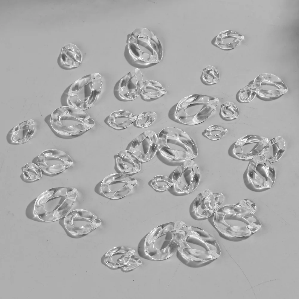 Transparent Acrylic Cuban Link Chain Loose Beads for Bracelet Necklace Glasses Chain Making DIY Jewelry Accessories Wholesale