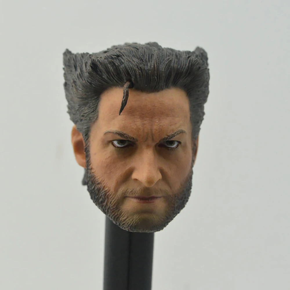 1/6 Hugh Jackman Male Head Carving PVC Head Sculpt Model Fit 12\'\' Soldier Action Figure Body Dolls