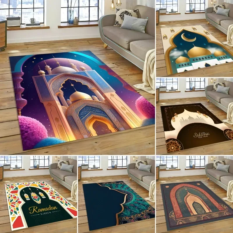 Muslim Islam Prayer Carpet for Living Room Decoration Rugs Home Sofa Coffee Table  Non-slip Bedroom Bedside Floor Mat Washable