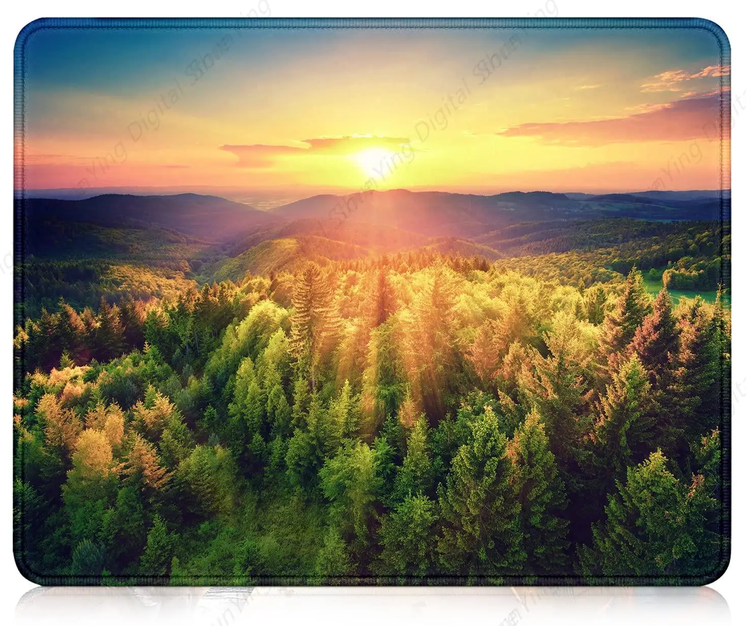 

Forest Sunrise Pattern Anti Slip Rubber Gaming Mouse Pad Suitable For Laptop Computer And Office Mouse Pad Gifts 25*30cm