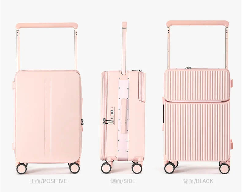 Rolling Luggage Female Pink Travel Suitcase for Girl Free Shipping 20 Inch Carry on Luggage with Wheels 2024 Newest Boarding Box