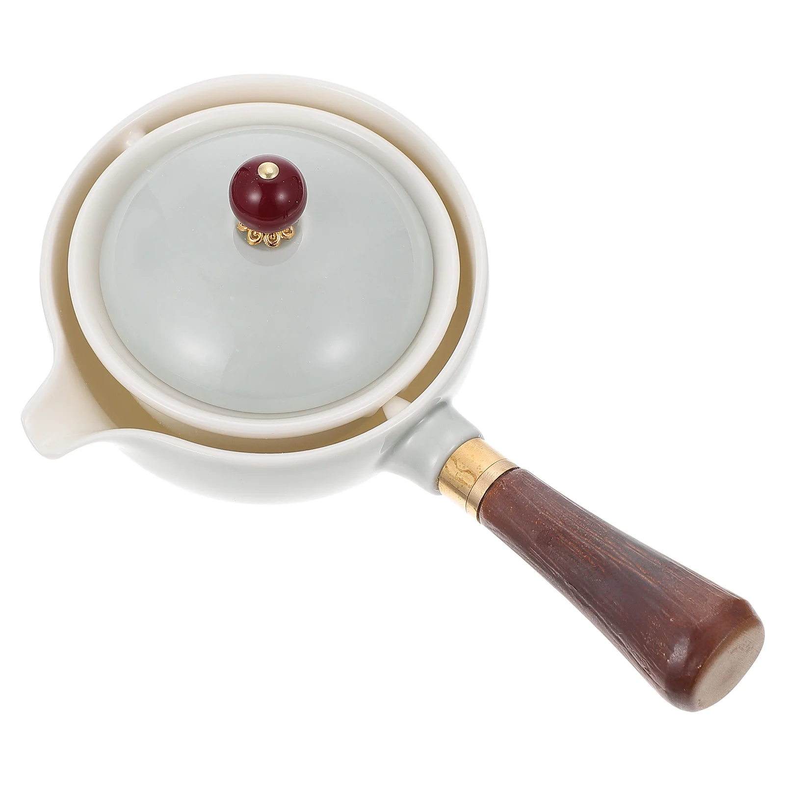 

Ceramic Teapot Side Handle Retro Design Heat Resistant Tea Making Tool for Household Use White Retro Teapot Ceramic Teaware