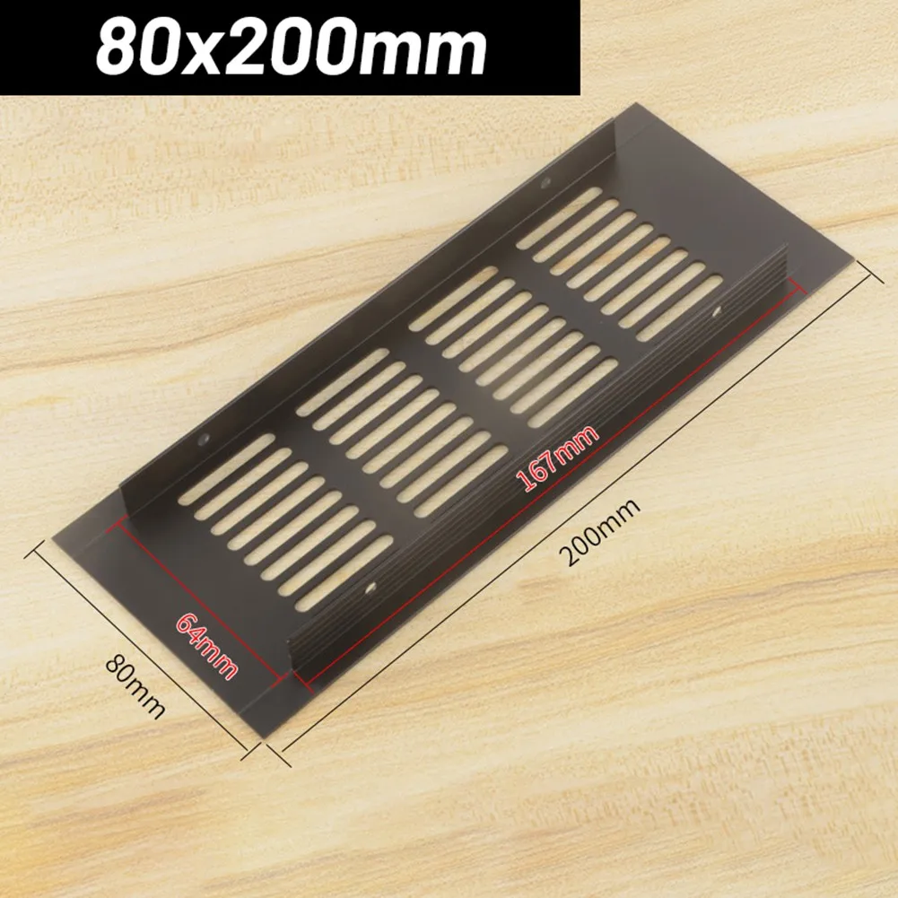 Black Alloy Rectangular Air Vent Grille Ventilation Cover For Cabinets Wardrobes Kitchen Extractor Fan Vent Building Hardware