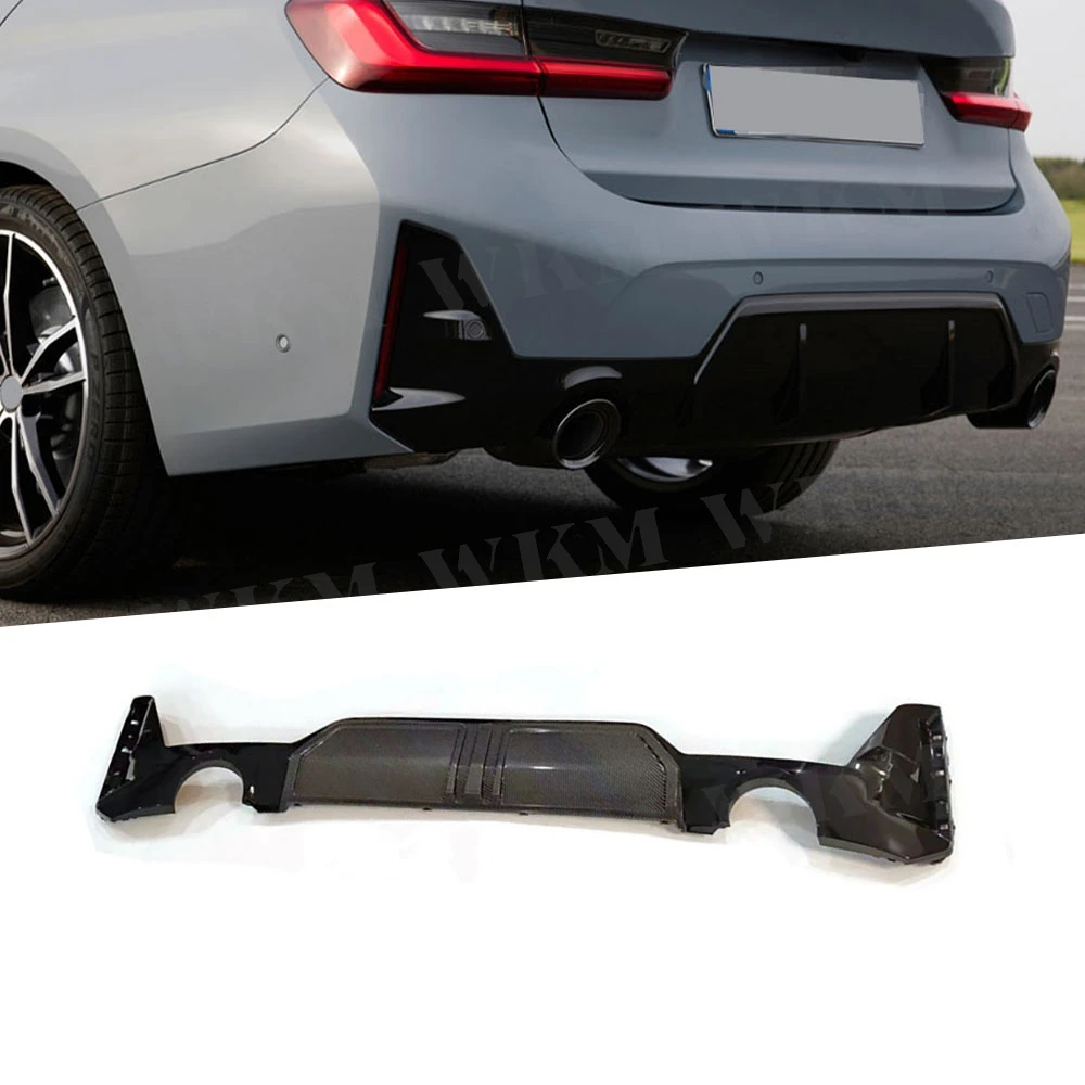

ABS Carbon Look Car Rear Bumper Lip Spoiler Diffuser For BMW 3 Series G20 G28 LCI 340 2023 Rear Diffuser Rear Bumper Diffuser