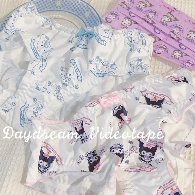 Sanrio Kuromi Cinnamoroll new Japanese girl sweet and cute cartoon bow comfortable and soft milk silk low-waist briefs wholesale