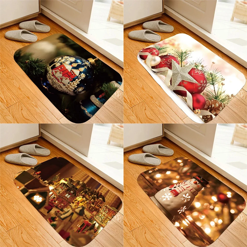 40x60cm Christmas series floor mats living room entrance entrance door mats bedroom bathroom absorbent carpet