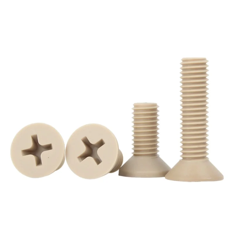 M1.2 M1.4 M1.6 M2 M2.5 M3 M4 M5 M6 M8 نظرة خاطفة البلاستيك Crosss راحة غاطسة رئيس مسامير البراغي مقاومة درجات الحرارة العالية #4