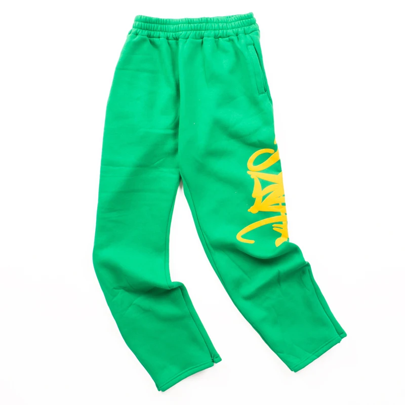 

American Fashion Brand Syna Sweatpants Men Streetwear Elastic Waist Casual Pants Hip Hop Classic New Green Trousers