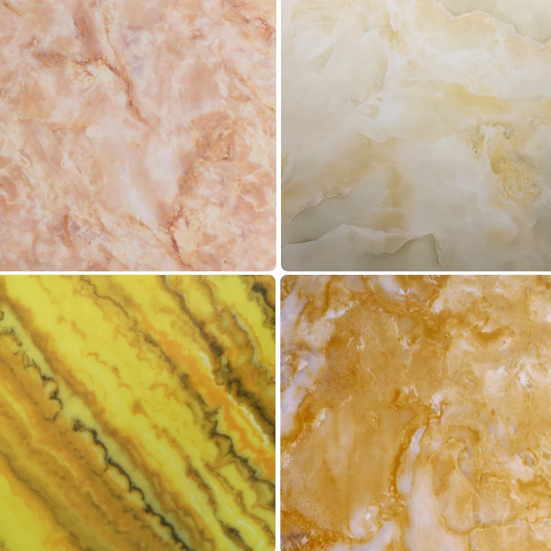 Thin flexible custom wall decoration large board translucent artificial stone PS lobby background wall panel
