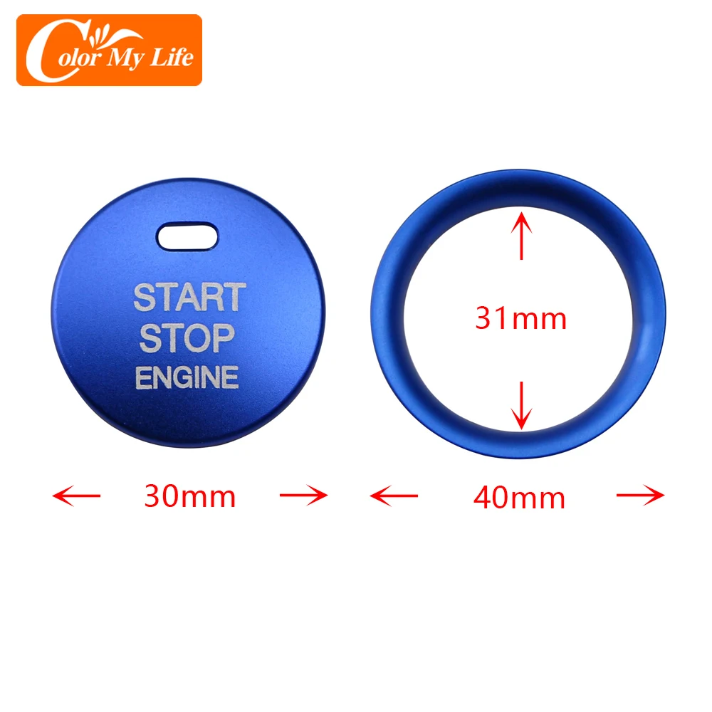 غطاء حلقة مفاتيح من سبائك الألومنيوم لإيقاف المحرك ، ملصقات سيارة لمازدا 2 3 بدء الاشتعال من من من من سبائك الألومنيوم